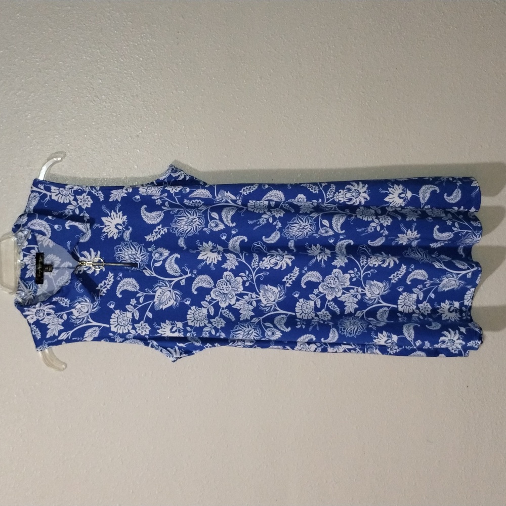 Lexington Avenue size large blue paisley print dress